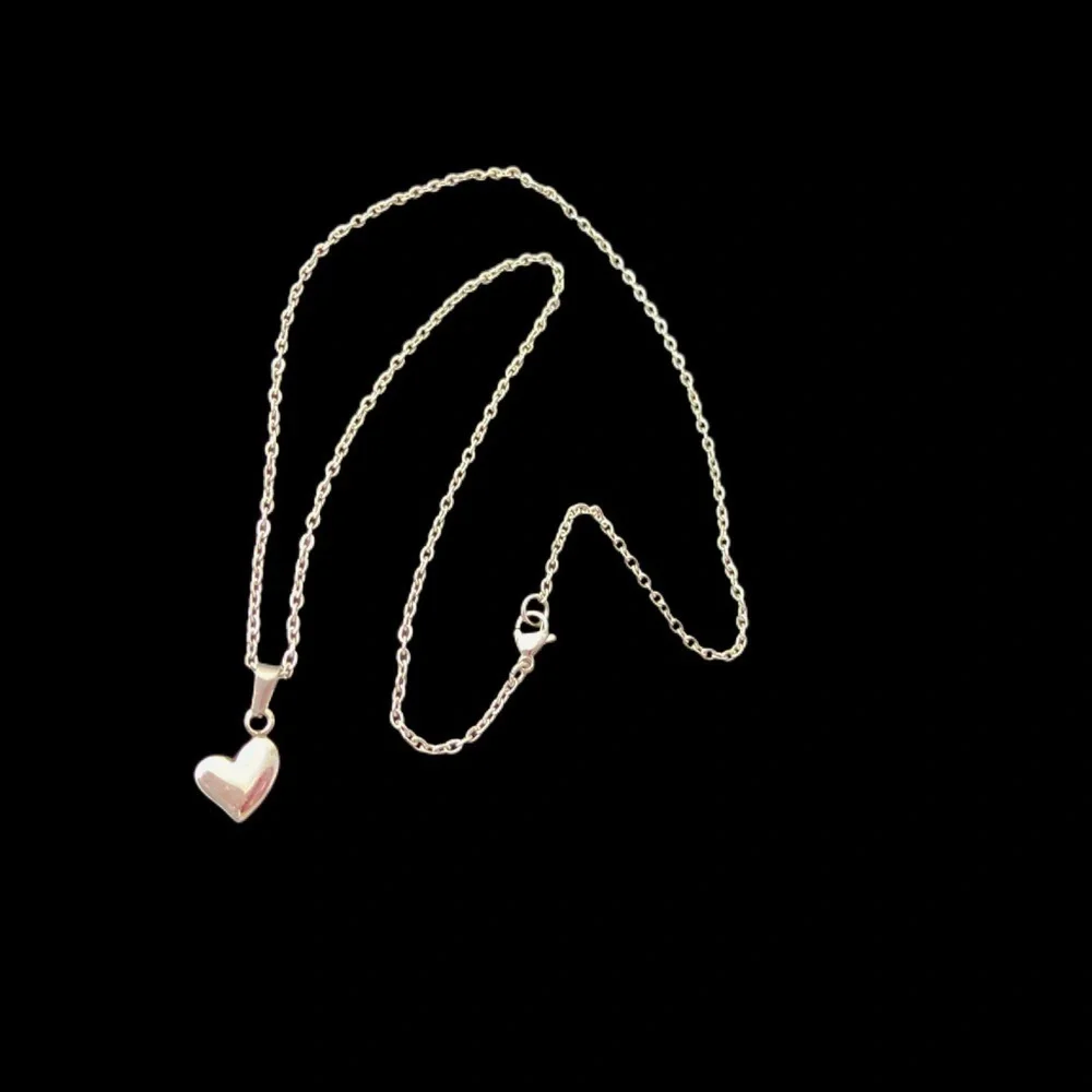 𝅺STAINLESS Steel Necklace With Puff Heart Pendant